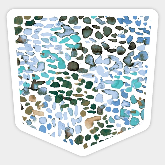 Pocket- speckled watercolor blue Sticker by ninoladesign